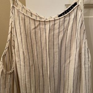 White and blue striped halter top
